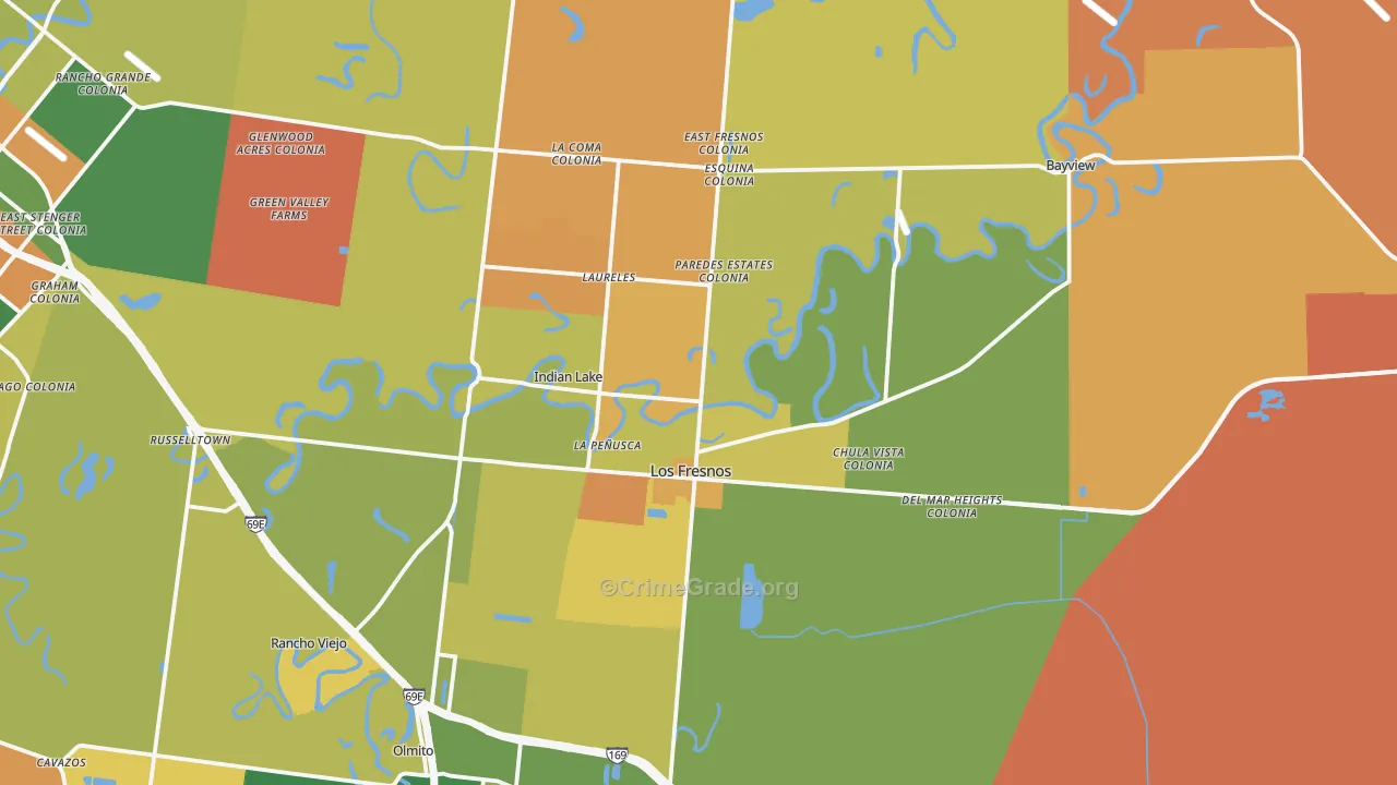 Los Fresnos, TX Map of Arson Rates