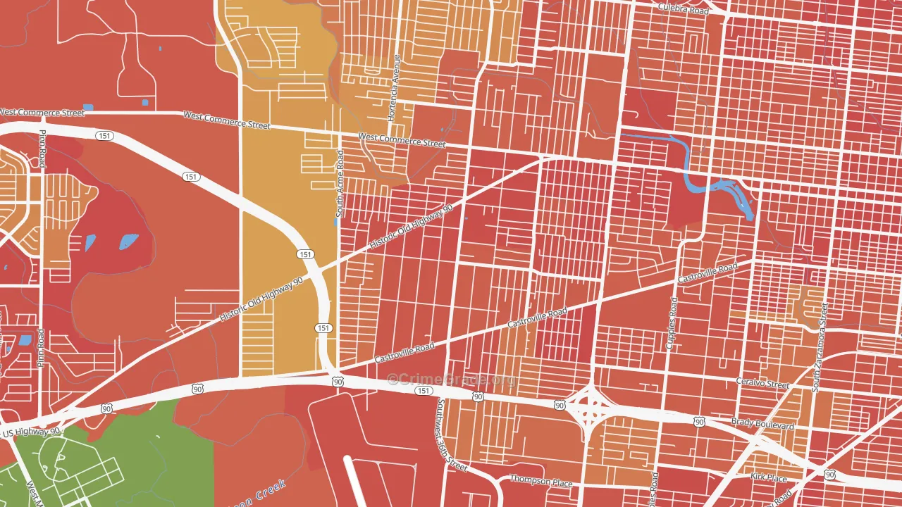 Los Jardines, San Antonio, TX Map of Arson Rates