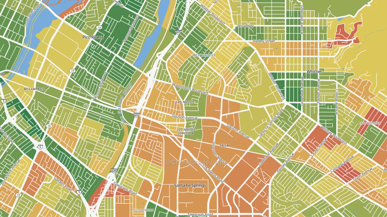 Los Neitos, West Whittier-Los Nietos, CA Map of Arson Rates