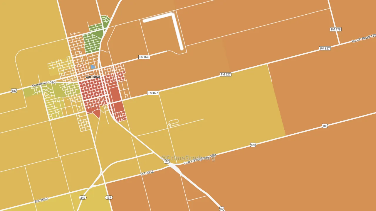 Los Ybanez, TX Map of Arson Rates