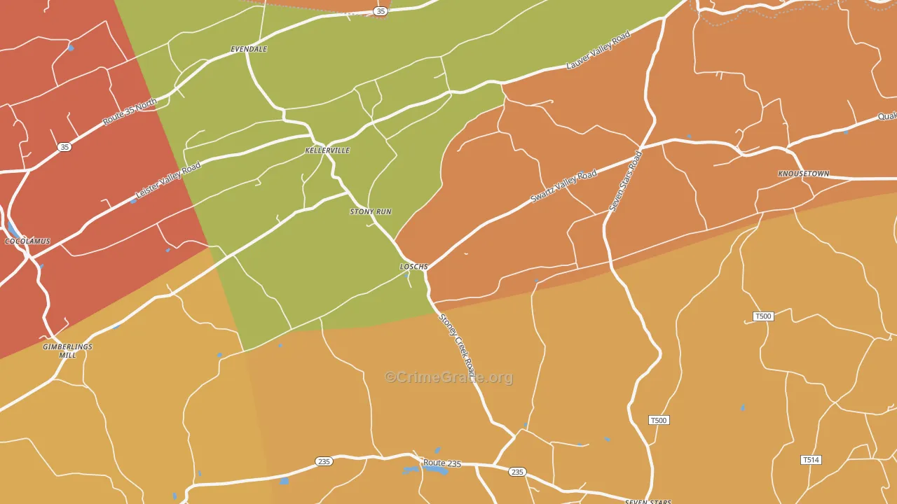 Loschs, PA Map of Arson Rates