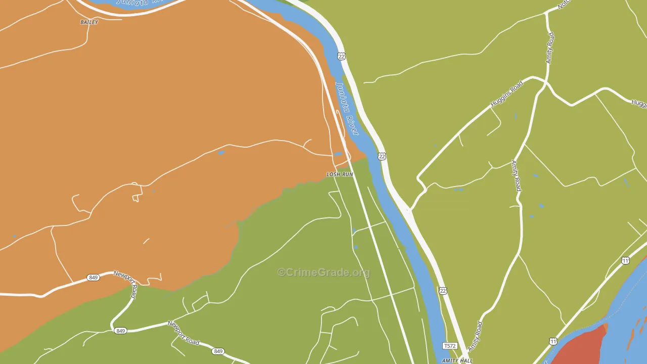 Losh Run, PA Map of Arson Rates