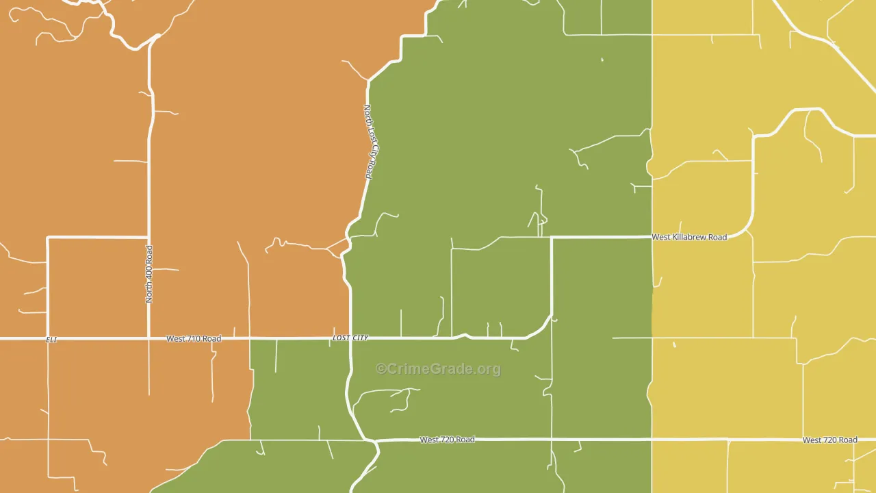 Lost City, OK Map of Arson Rates