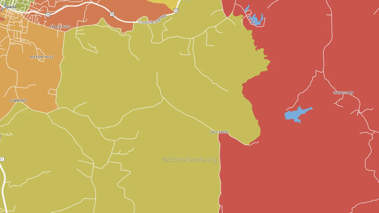 Lost Creek, TN Map of Arson Rates