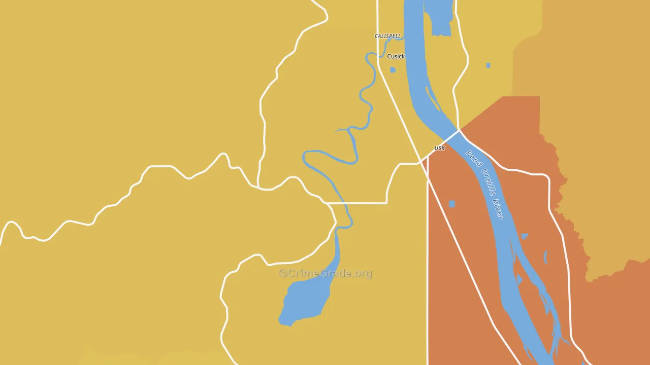Lost Creek, WA Map of Arson Rates