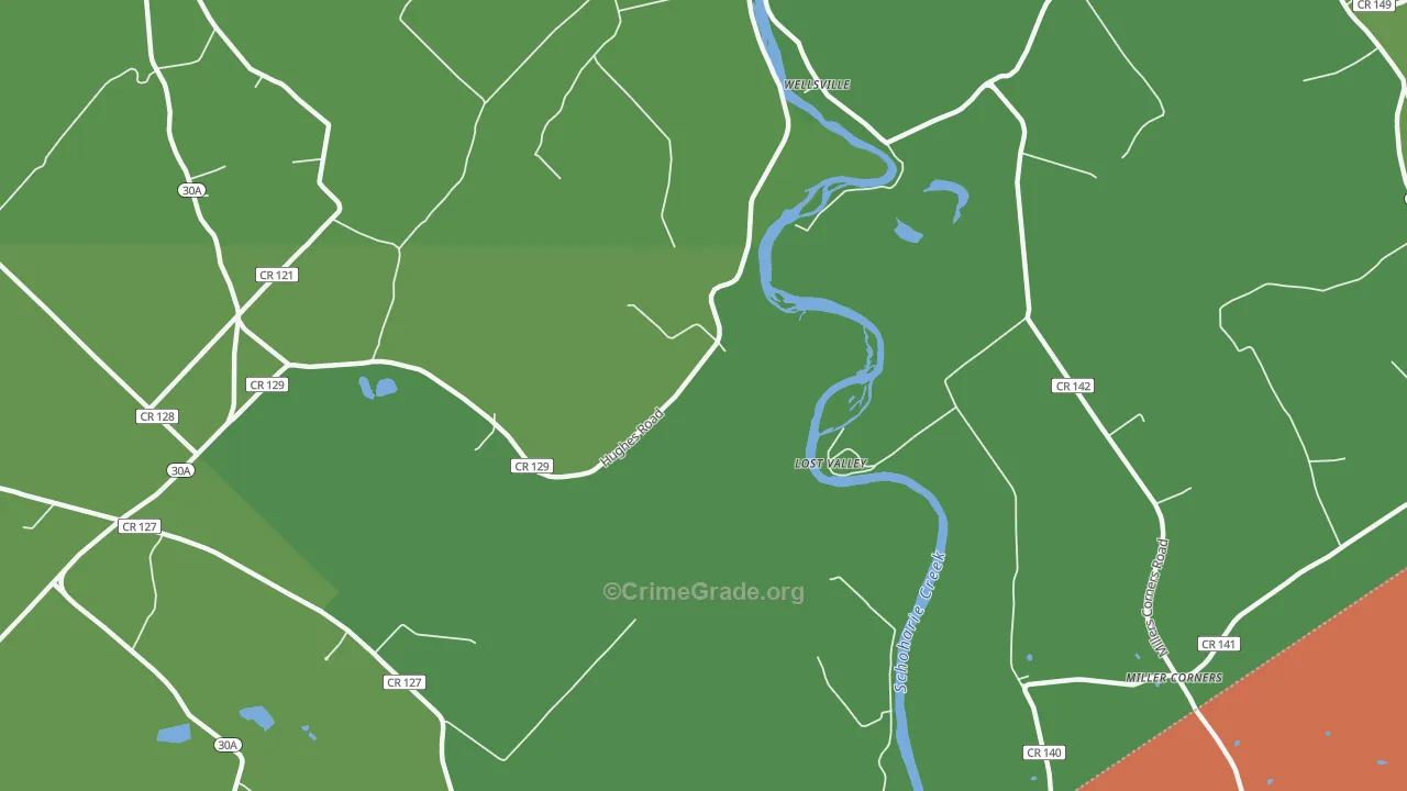 Lost Valley, NY Map of Arson Rates