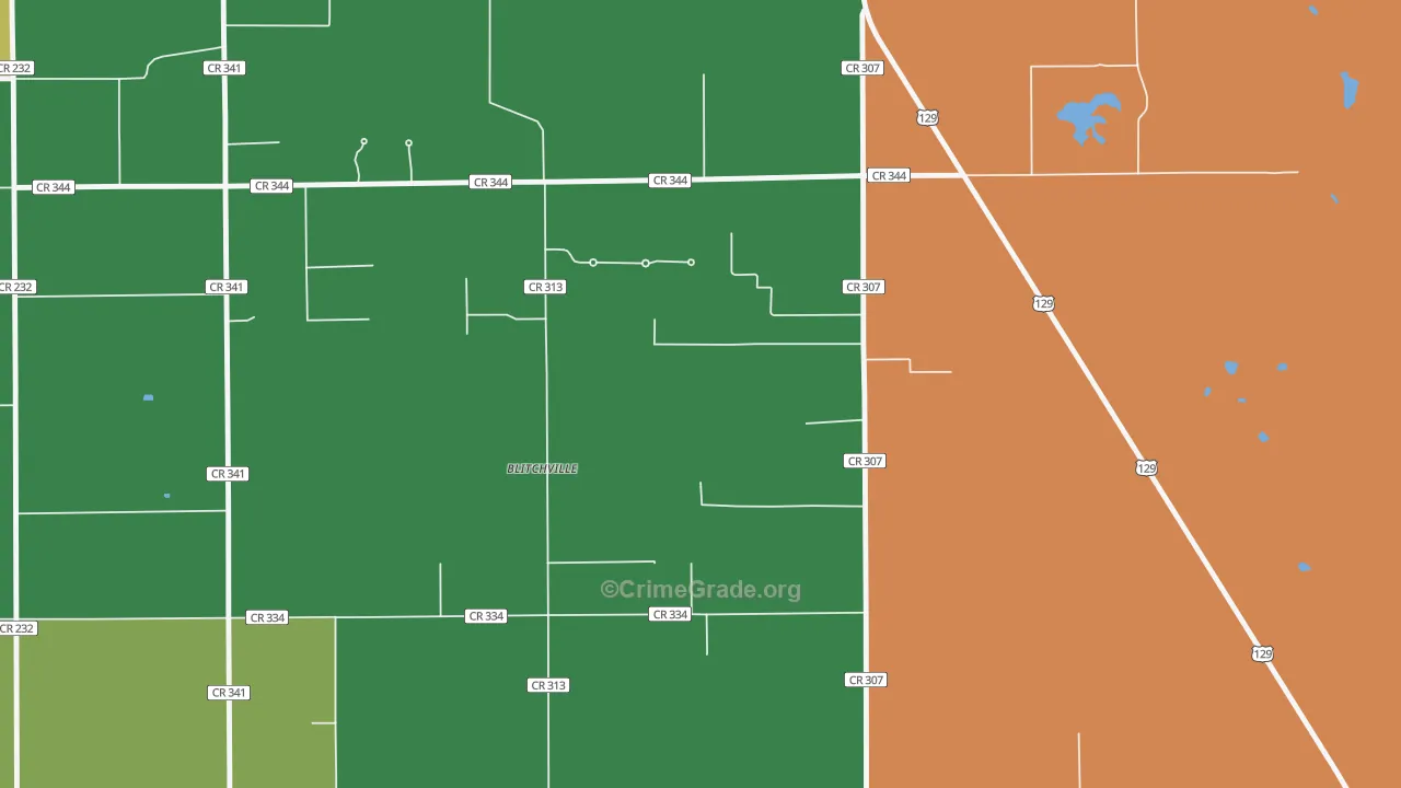 Lottieville, FL Map of Arson Rates