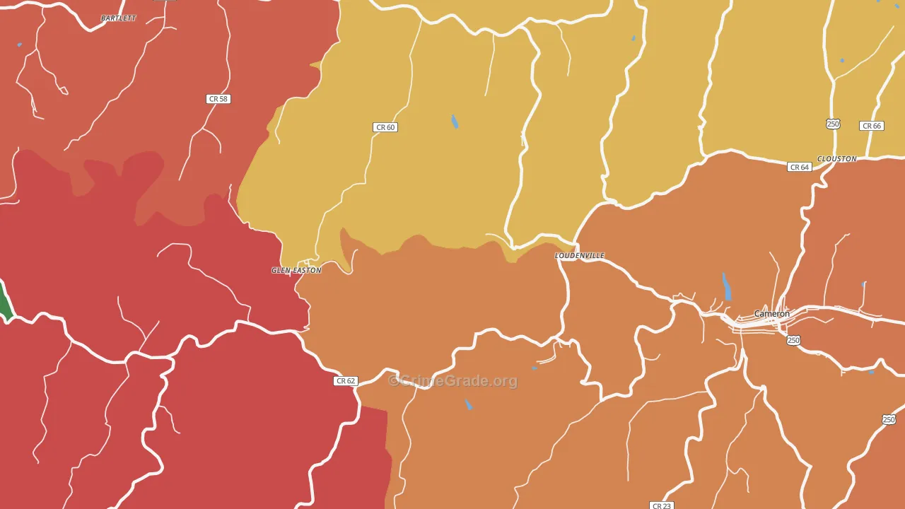 Loudenville, WV Map of Arson Rates