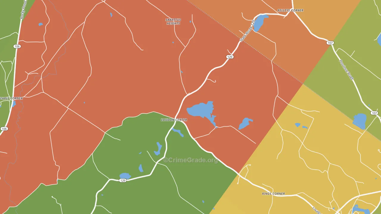 Loudon Center, NH Map of Arson Rates