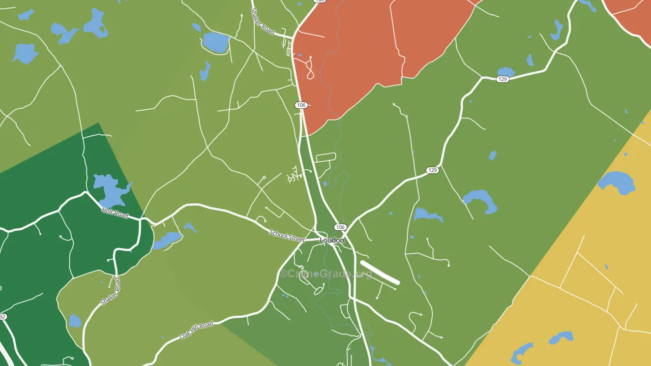 Loudon, NH Map of Arson Rates