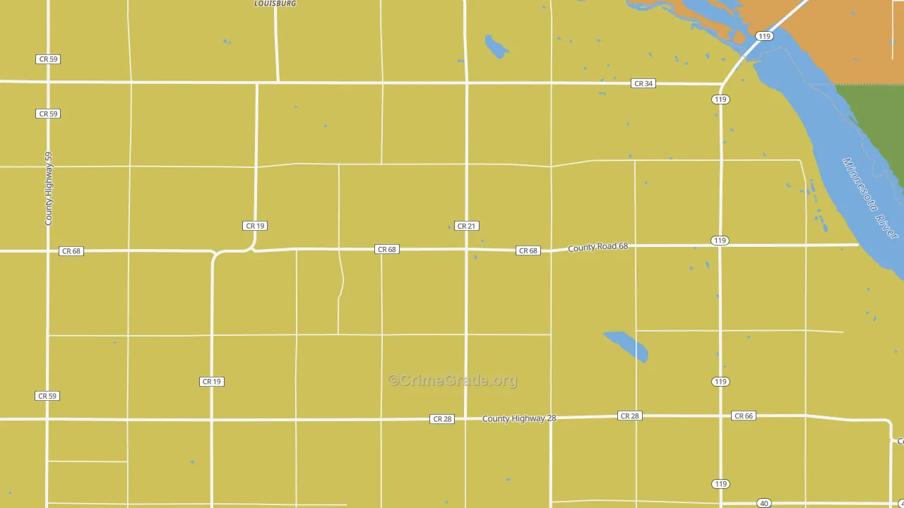 Louisburg, MN Map of Arson Rates
