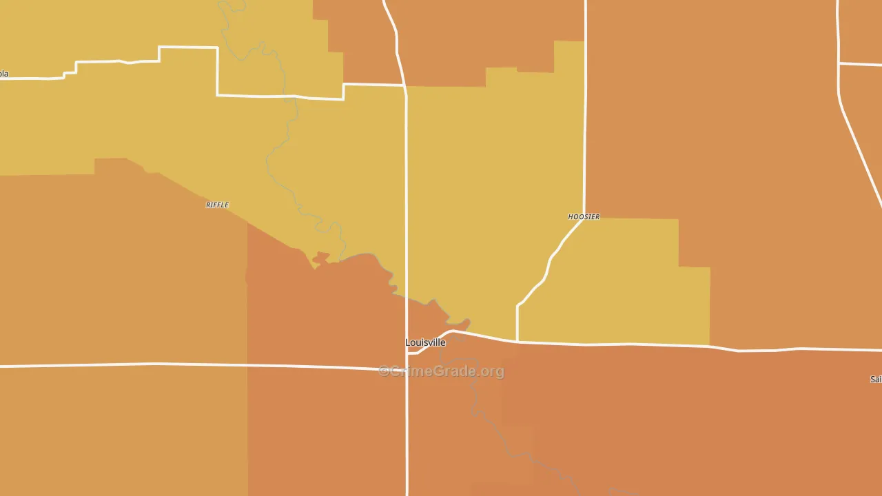 Louisville, IL Map of Arson Rates