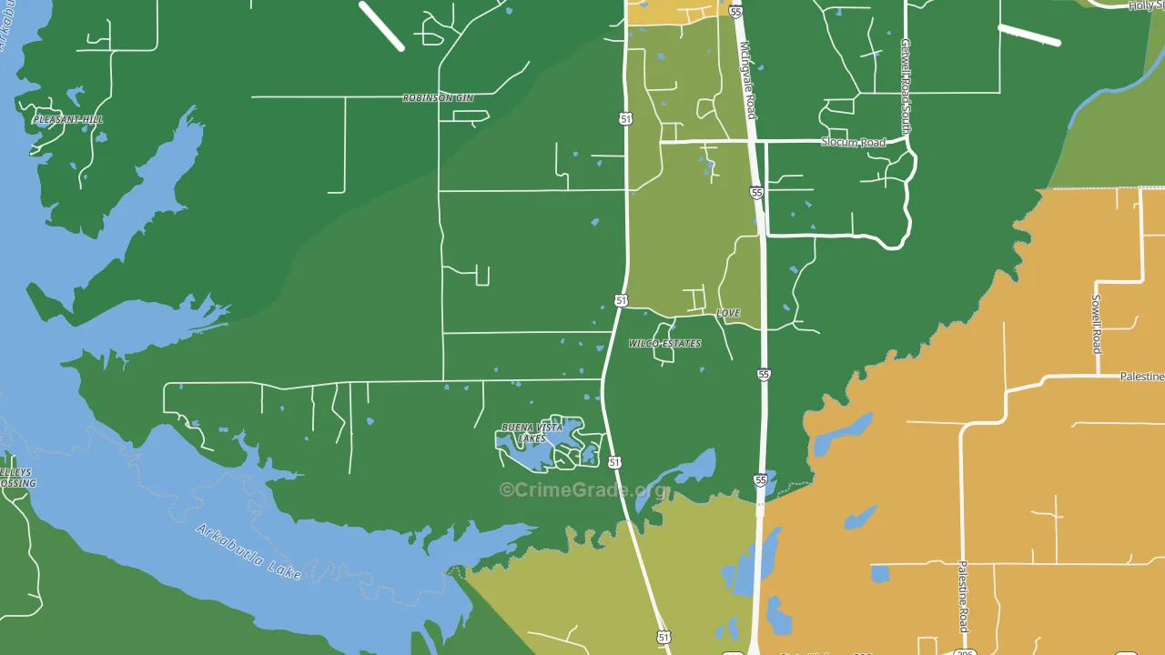 Love, MS Map of Arson Rates
