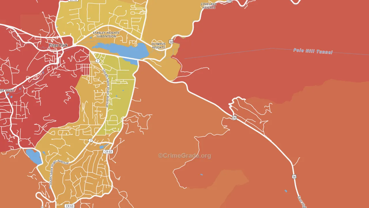Loveland Heights, CO Map of Arson Rates