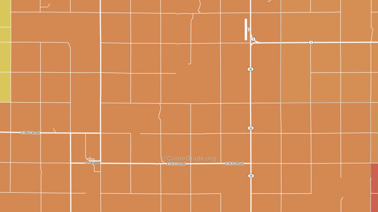 Loveland, OK Map of Arson Rates