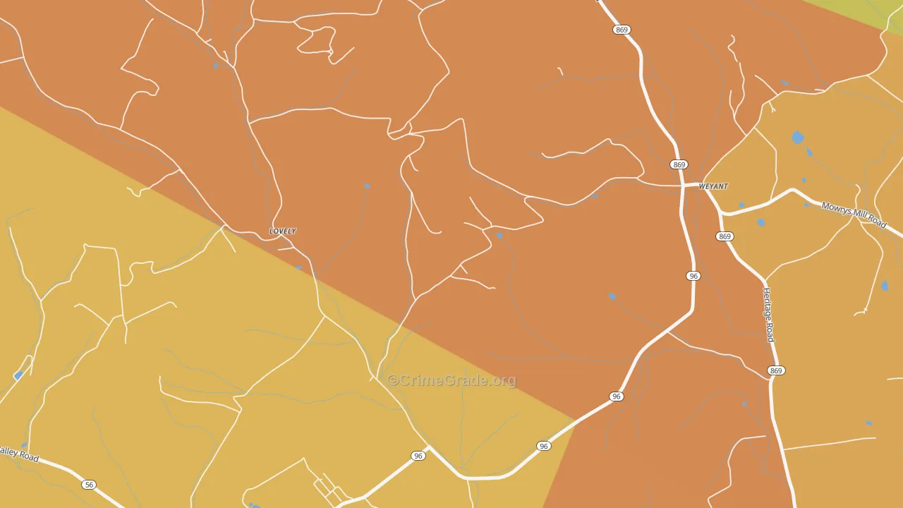 Lovely, PA Map of Arson Rates