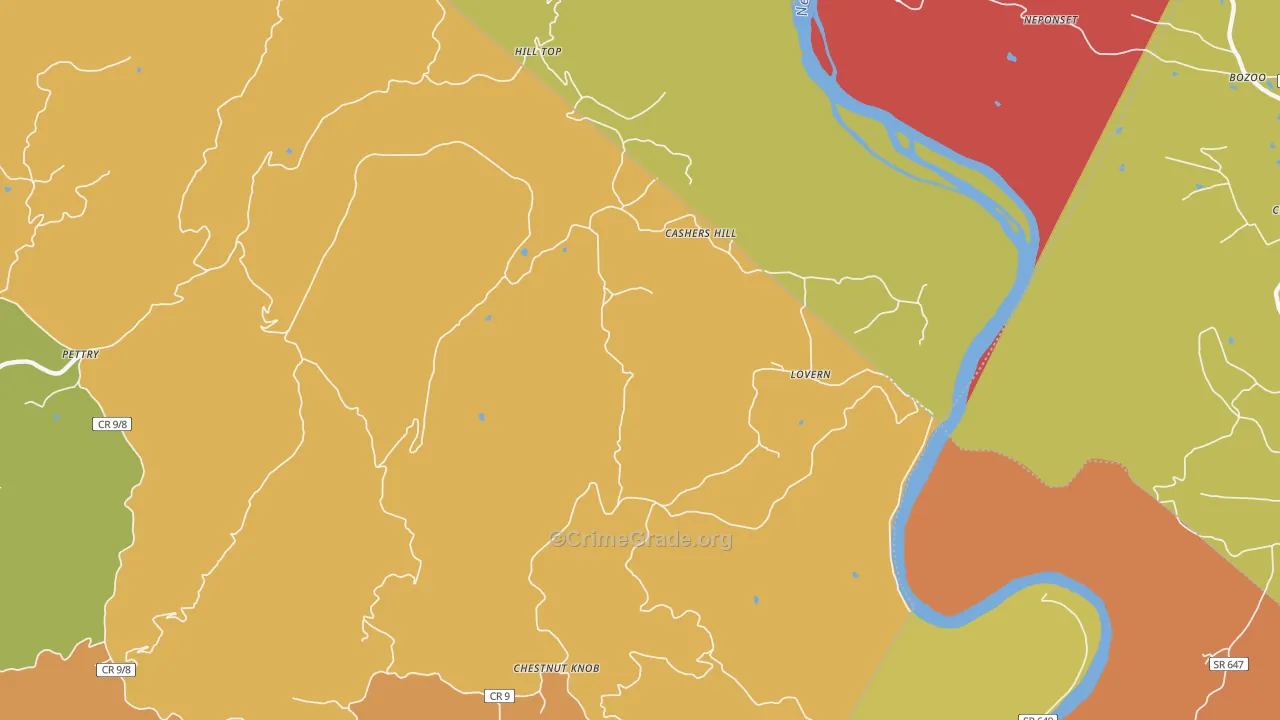 Lovern, WV Map of Arson Rates