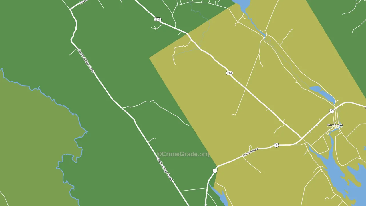 Lower Dennysville, ME Map of Arson Rates