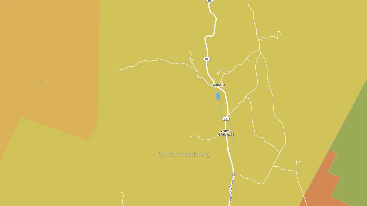 Lower Granville, VT Map of Arson Rates