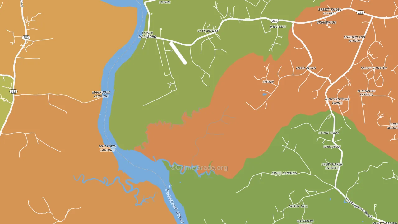 Lower Marlboro, MD Map of Arson Rates