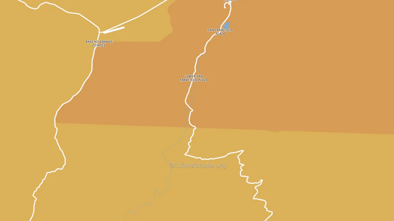 Lower San Francisco Plaza, NM Map of Arson Rates