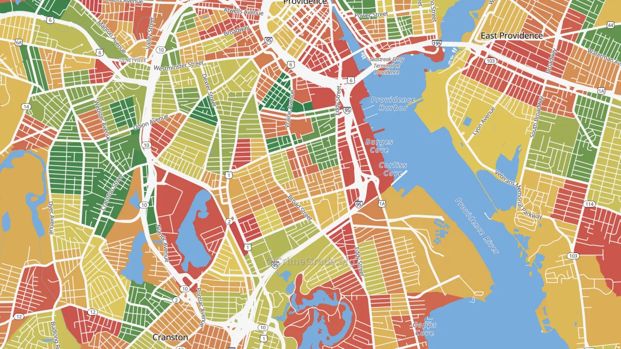 Lower South Providence, Providence, RI Map of Arson Rates