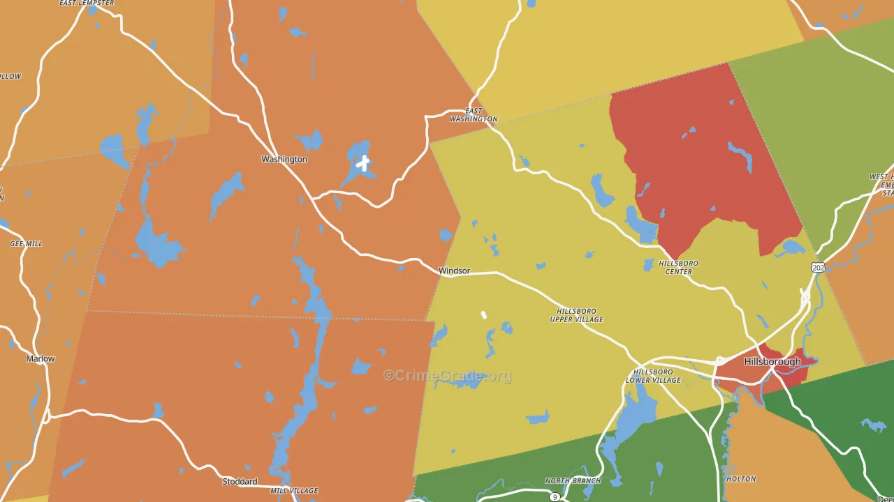 Lower Village, NH Map of Arson Rates