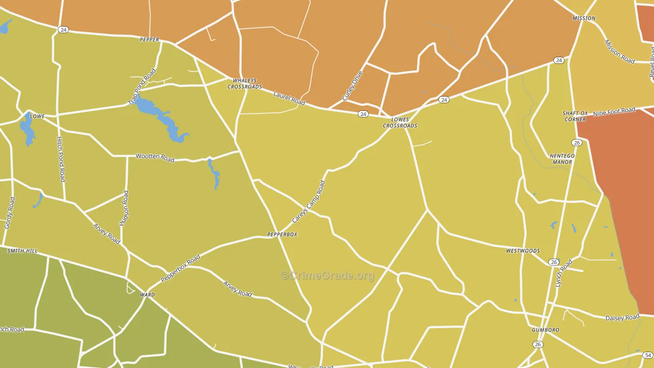 Lowes Crossroads, DE Map of Arson Rates