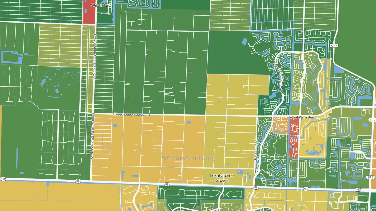 Loxahatchee Groves, FL Map of Arson Rates