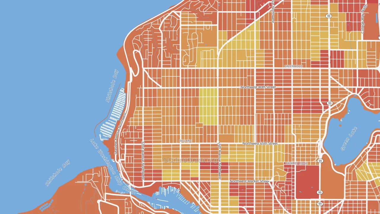 Loyal Heights, Seattle, WA Map of Arson Rates