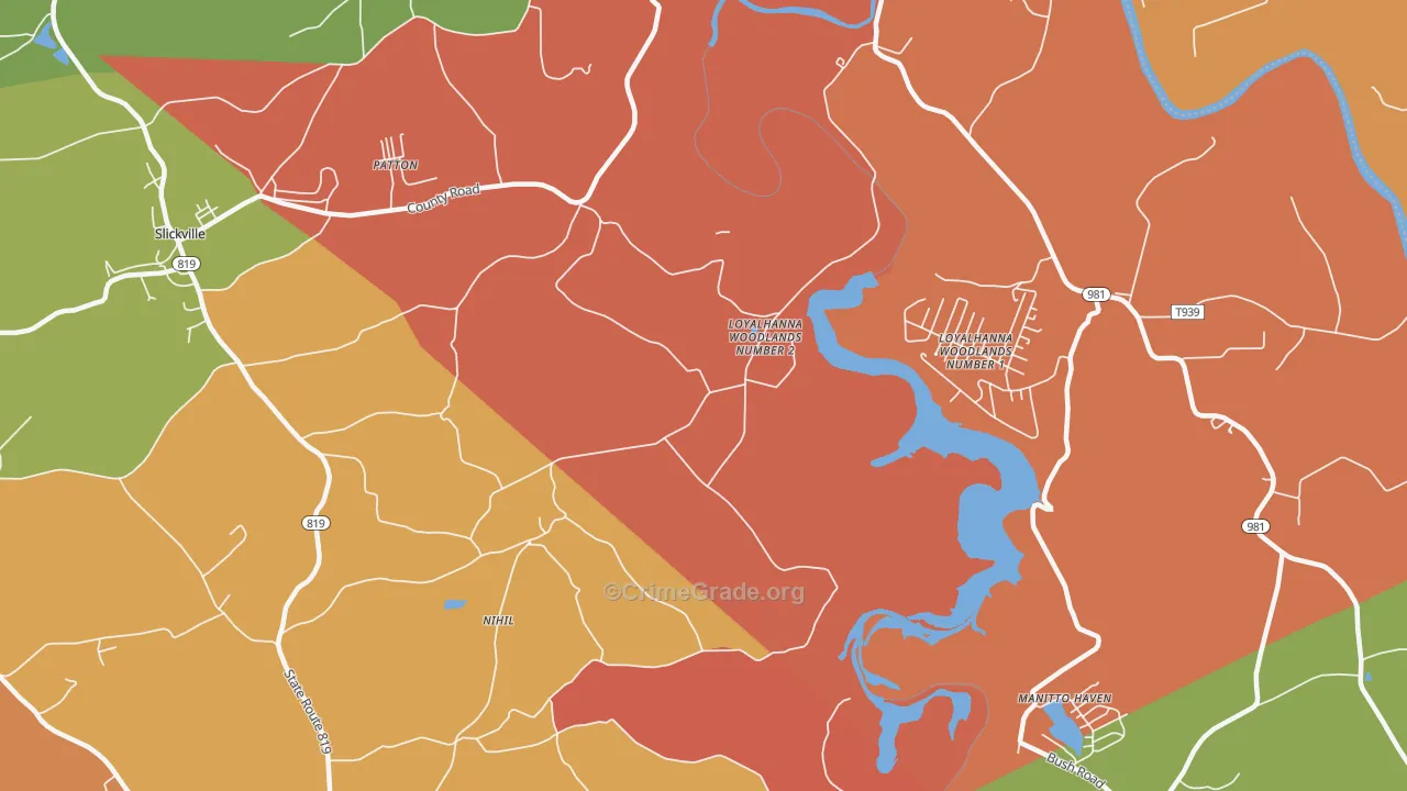 Loyalhanna Woodlands Number 2, PA Map of Arson Rates