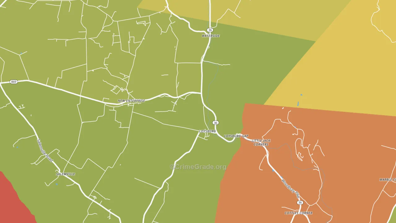 Loysburg, PA Map of Arson Rates