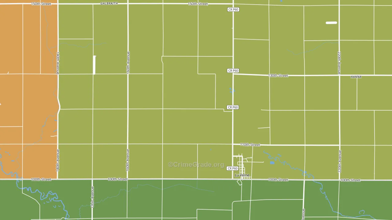 Lu Verne, IA Map of Arson Rates