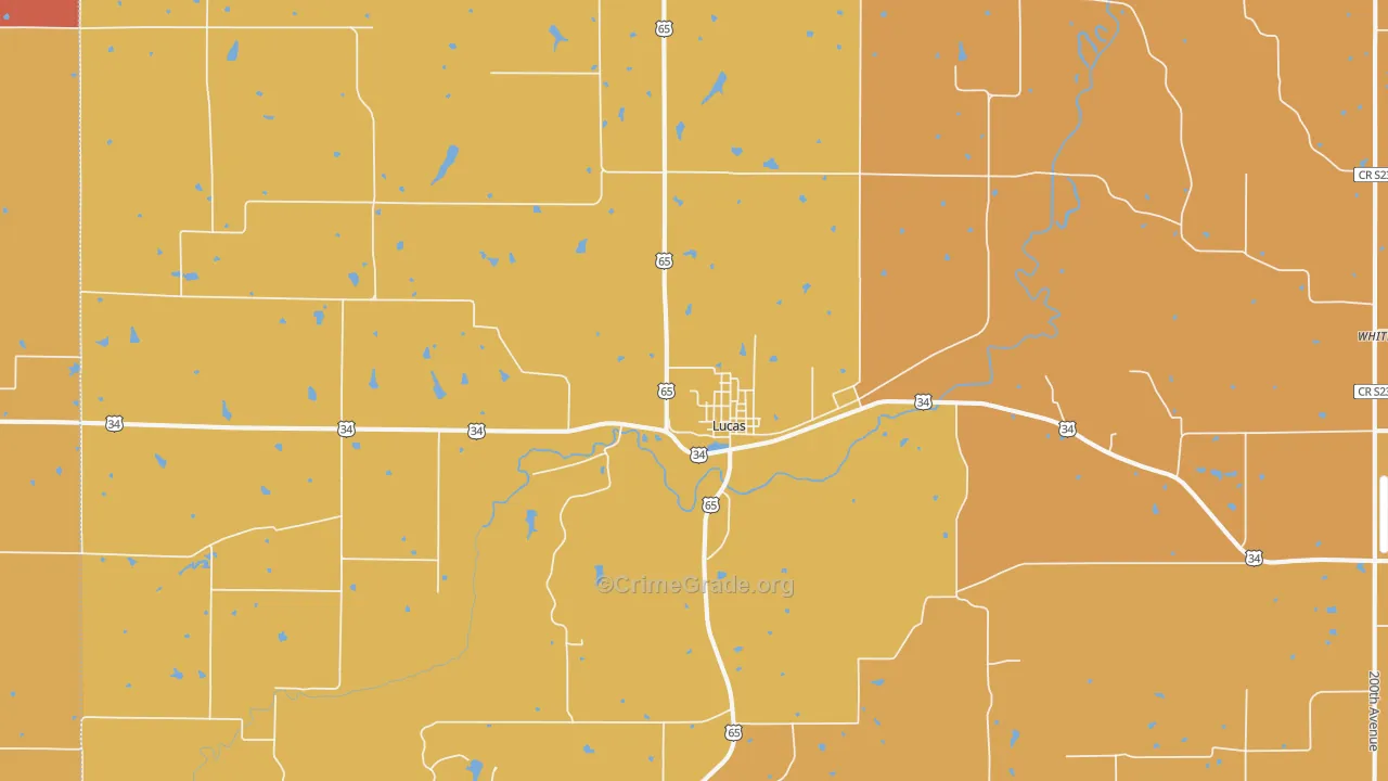 Lucas, IA Map of Arson Rates
