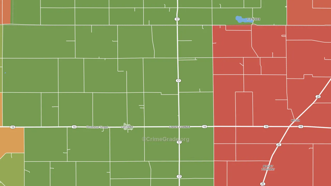 Lucerne, IN Map of Arson Rates