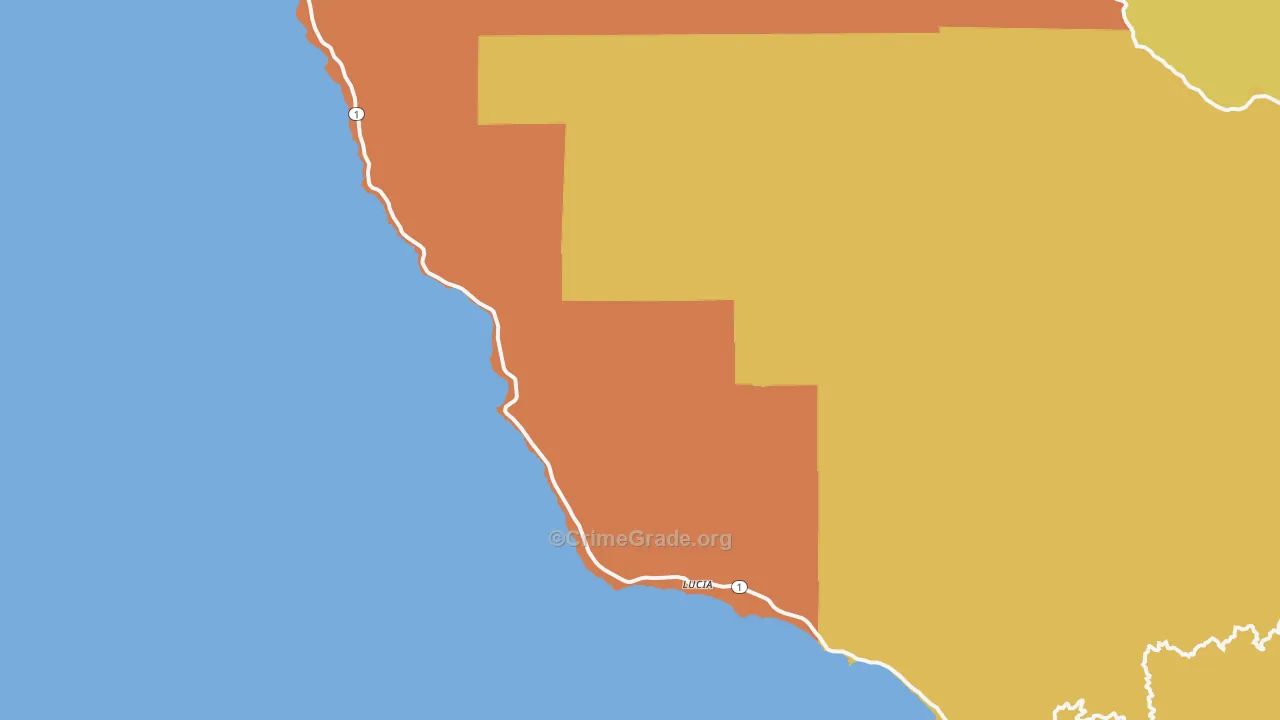 Lucia, CA Map of Arson Rates