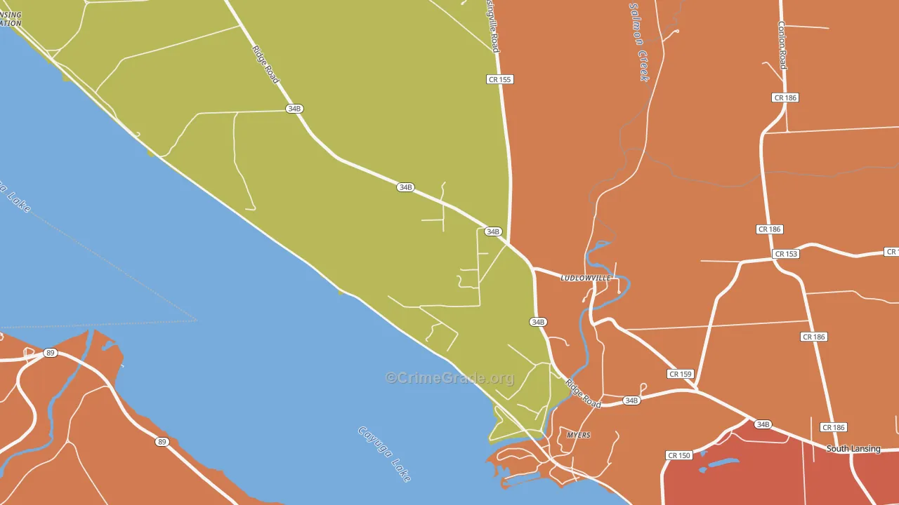 Ludlowville, NY Map of Arson Rates