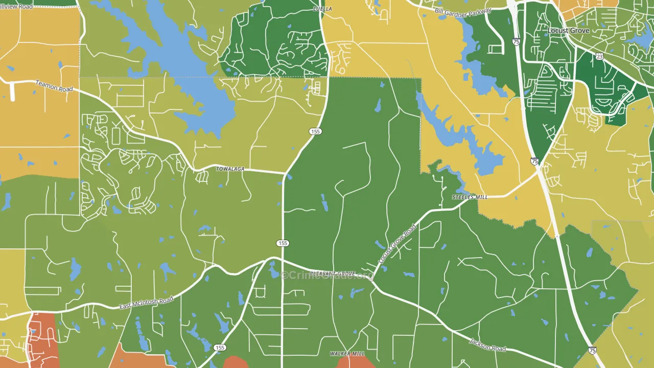 Luella, GA Map of Arson Rates
