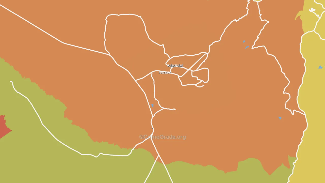 Lukachukai, AZ Map of Arson Rates
