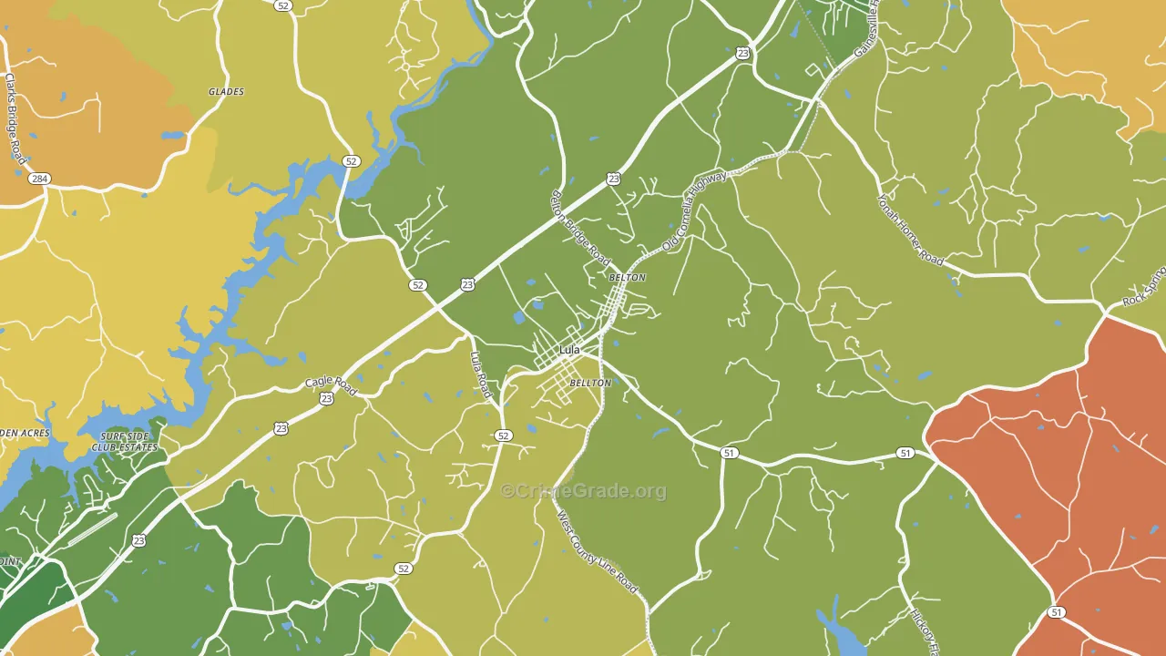 Lula, GA Map of Arson Rates