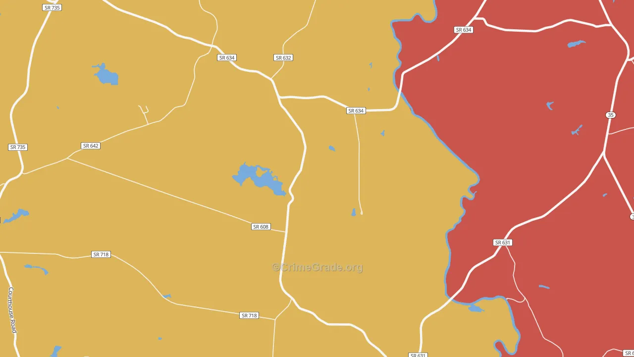 Lumberton, VA Map of Arson Rates