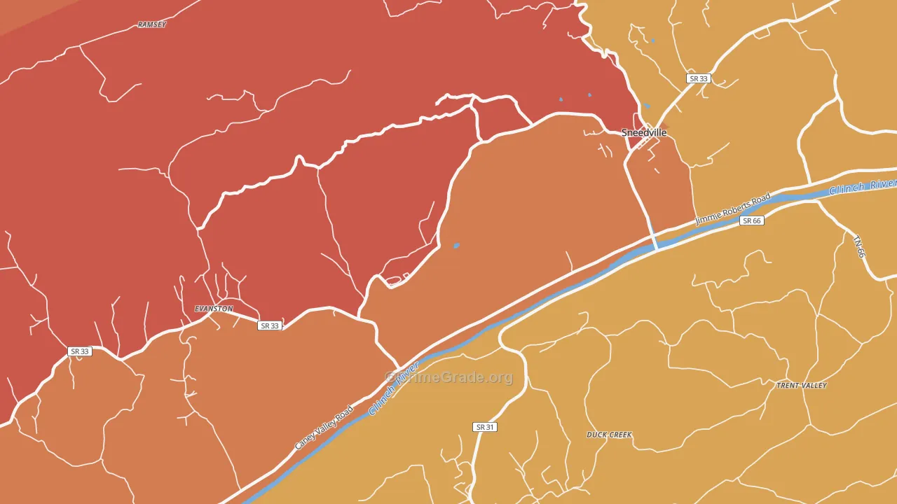 Luther, TN Map of Arson Rates