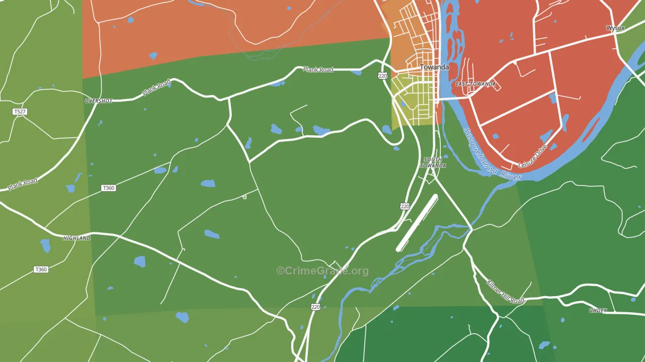 Luthers Mills, PA Map of Arson Rates