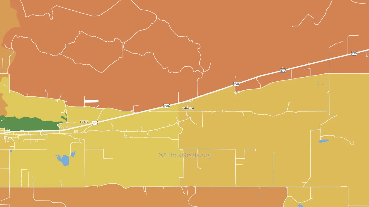 Lutie, OK Map of Arson Rates