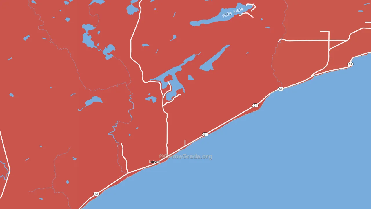 Lutsen, MN Map of Arson Rates