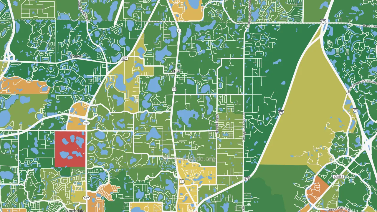 Lutz, FL Map of Arson Rates