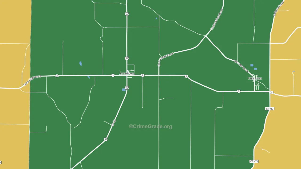 Luxemburg, IA Map of Arson Rates