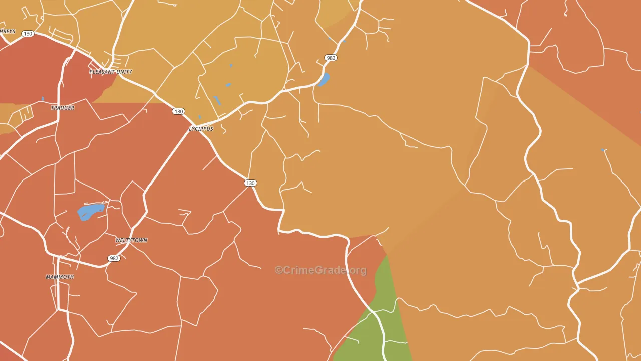 Lycippus, PA Map of Arson Rates