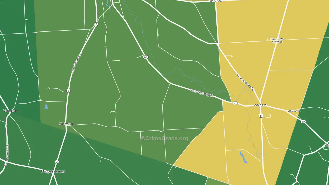 Lycoming, NY Map of Arson Rates