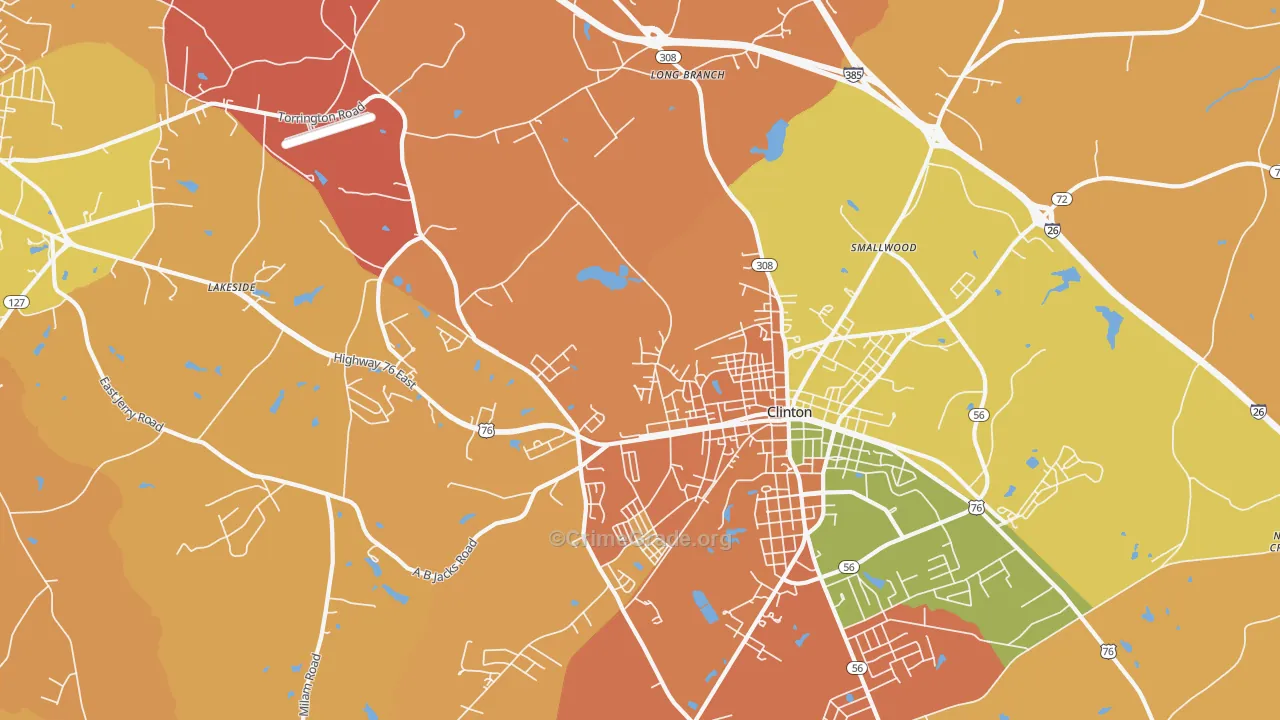 Lydia Mills, SC Map of Arson Rates
